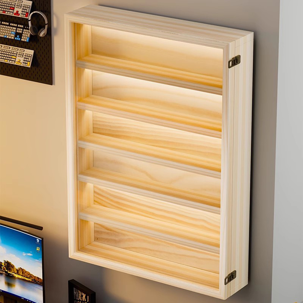 Pop Display Shelf - Armário de exibição de madeira com